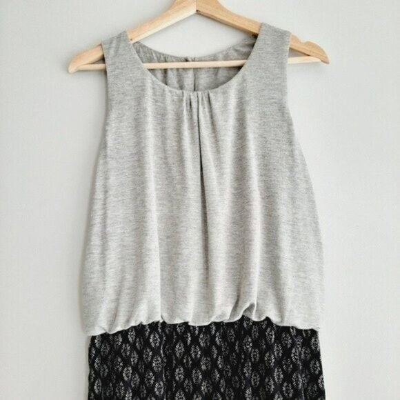 HEI HEI \ Rhodes Anthropologie Sleeveles Crop Jumpsuit Grey & Black Sz S - Picture 6 of 14